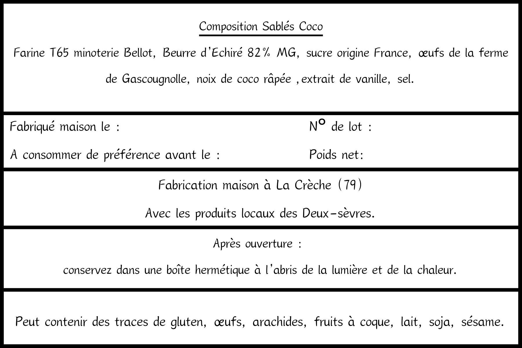 Sablés Coco